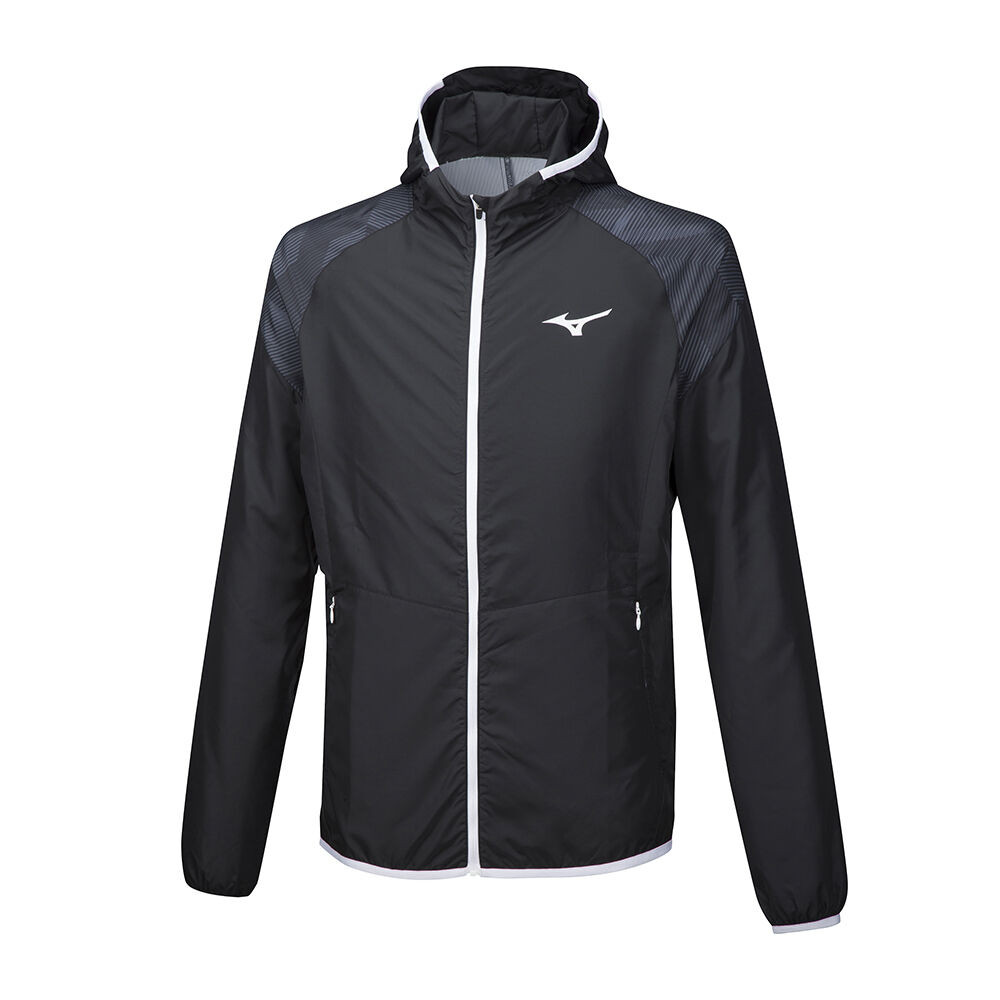 Mizuno Printed Hoody Férfi Jacke Fekete JSH016489